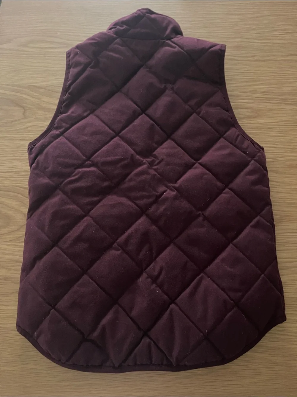 J. Crew Quilted Sleeveless Vest in Deep Wine XS